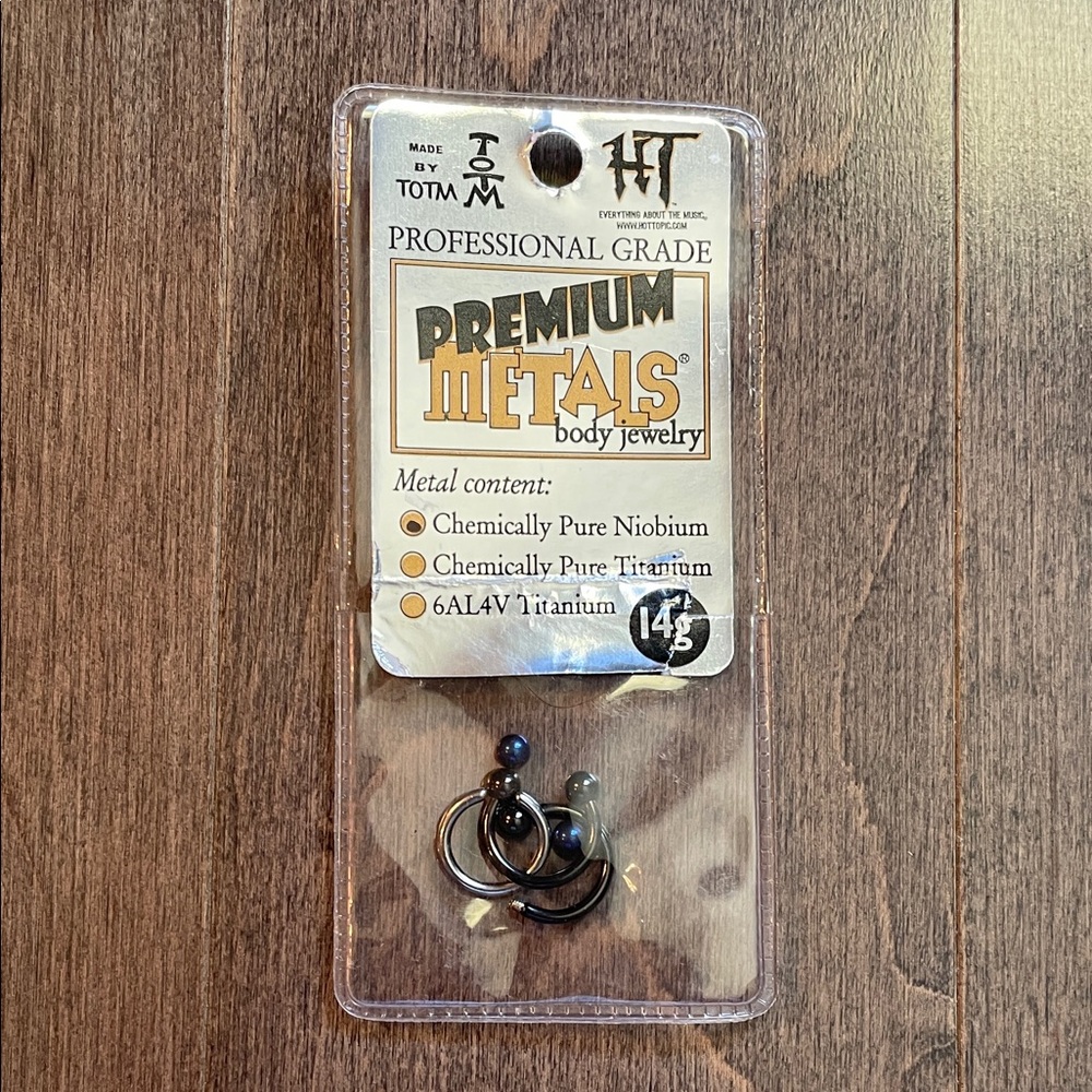 Hot Topic Black Titanium Earrings 14G gages